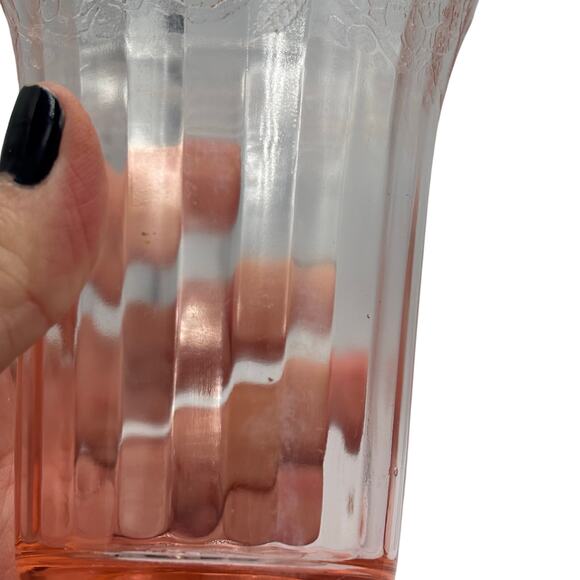 Jeannette Depression Glass Cherry Blossom Pink Tumbler - Picture 6 of 6